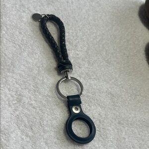 Botega venetta gry Leather Braided Key Ring with Airtag Holder